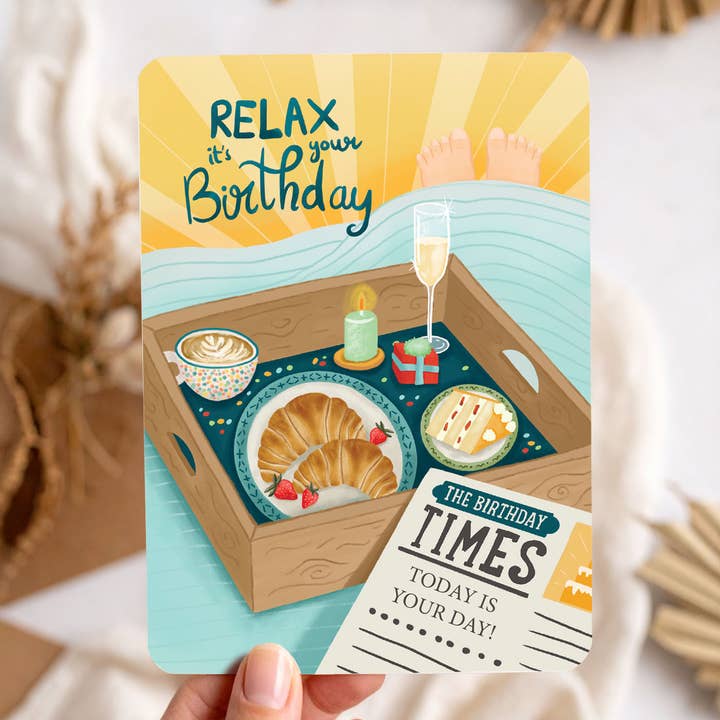 Aniet Illustration - Wholesale Birthday Card - Birthday card congratulations man relax postcard1