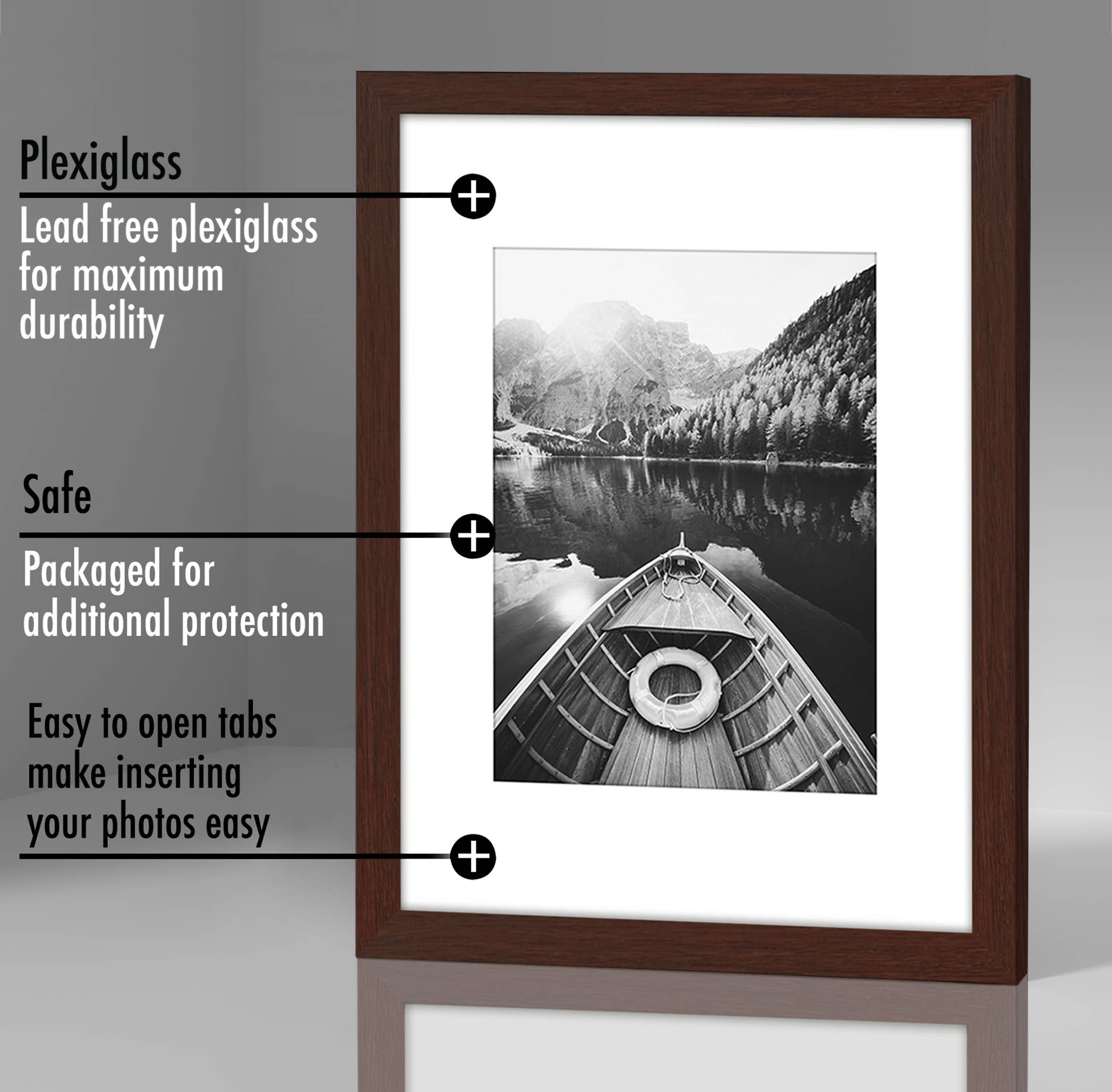 Americanflat - Wholesale Picture Frame - Americanflat Picture Frame with Mat Slim Molding (5 Pack)50