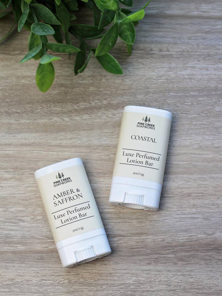 Luxe Perfumed Lotion Bar for wholesale by Pine Creek Soapworks