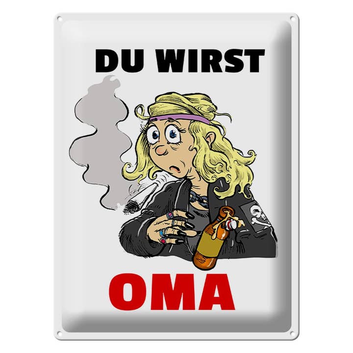 Femer - Wholesale Sign - Tin sign saying 30x40 cm Du werden OMA metal decorative sign