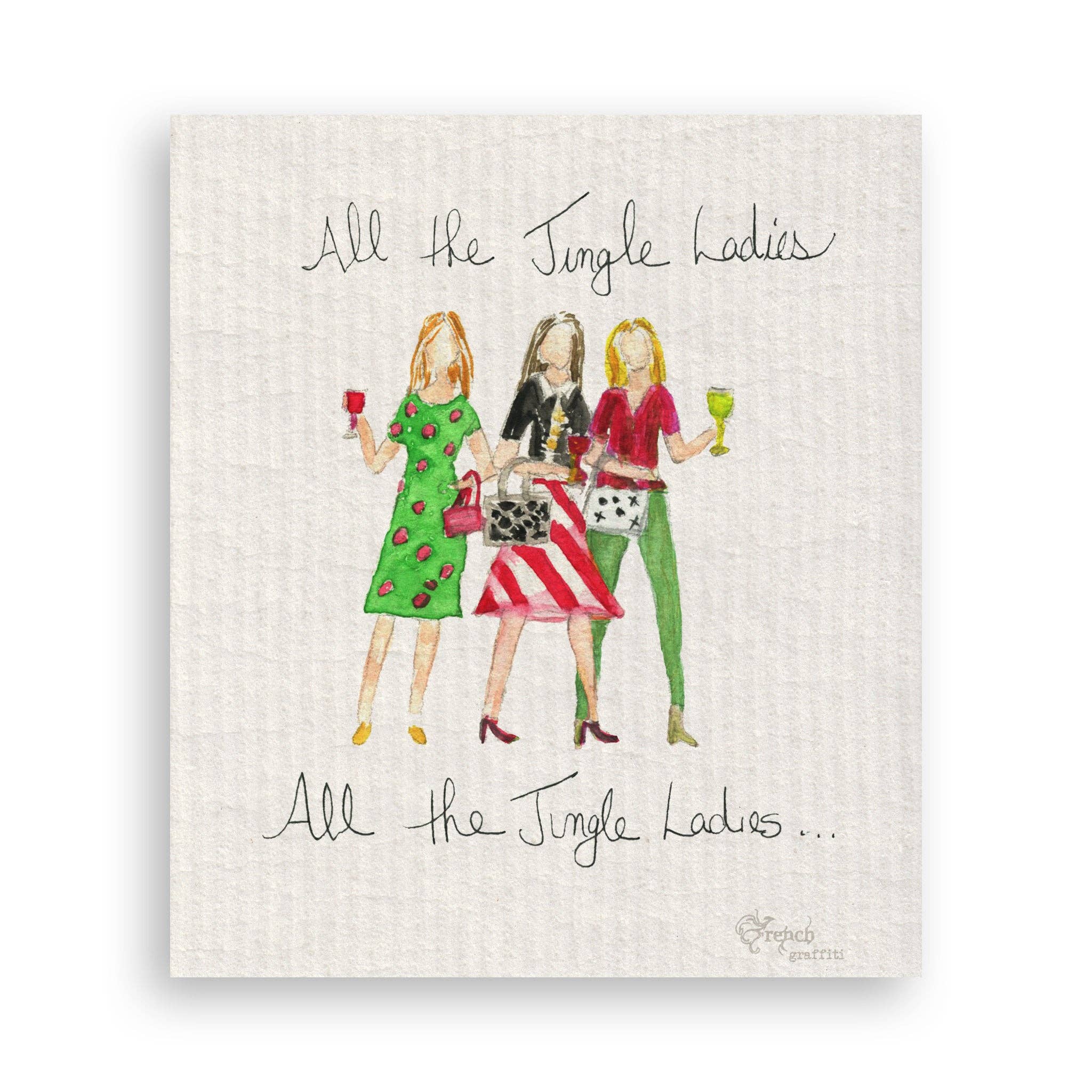 French Graffiti – Toalha de chá por atacado – Todas as mulheres do Jingle16