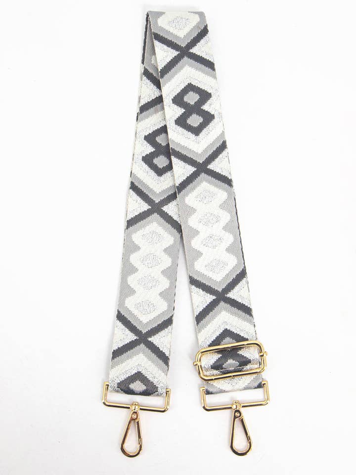 Ronda Vævet Taskerem - Grå, Aztec Metallic for engroshandel hos Sarta Accessories