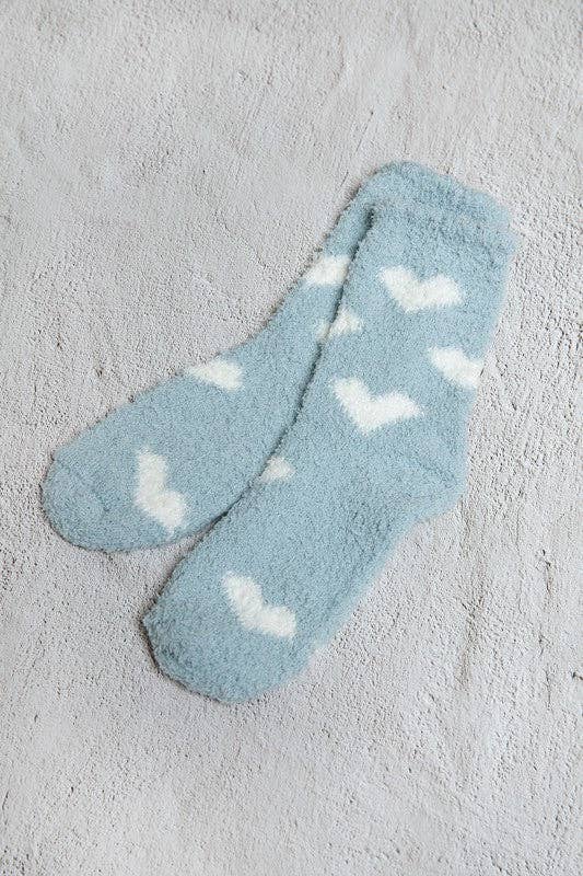 JOSSLYN by wall to wall - Wholesale Socks - Women's - WARM CORAL FLEECE PLUSH HEART FUZZY SOCKS | 40S020430