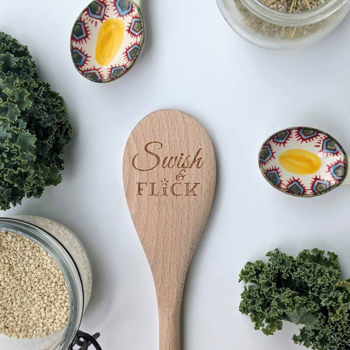 North To South Designs – wholesale Kitchen spoon – Swish and Flick - Harry Potter Inspired Wooden Spoon