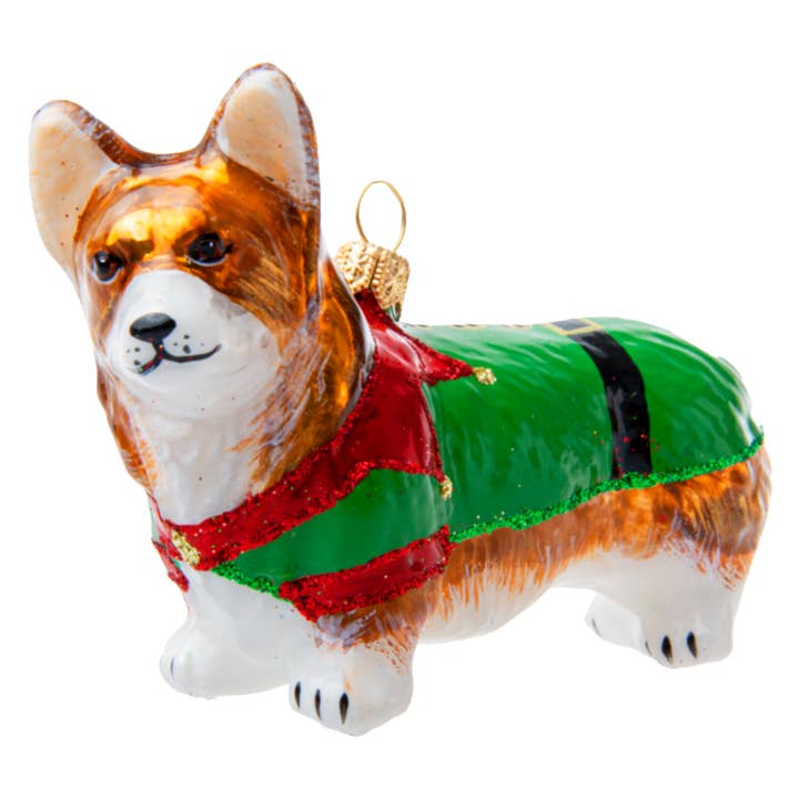 Pembroke Welsh Corgi in Elf Christmas Pajamas for wholesale by Joy To The World Collectibles