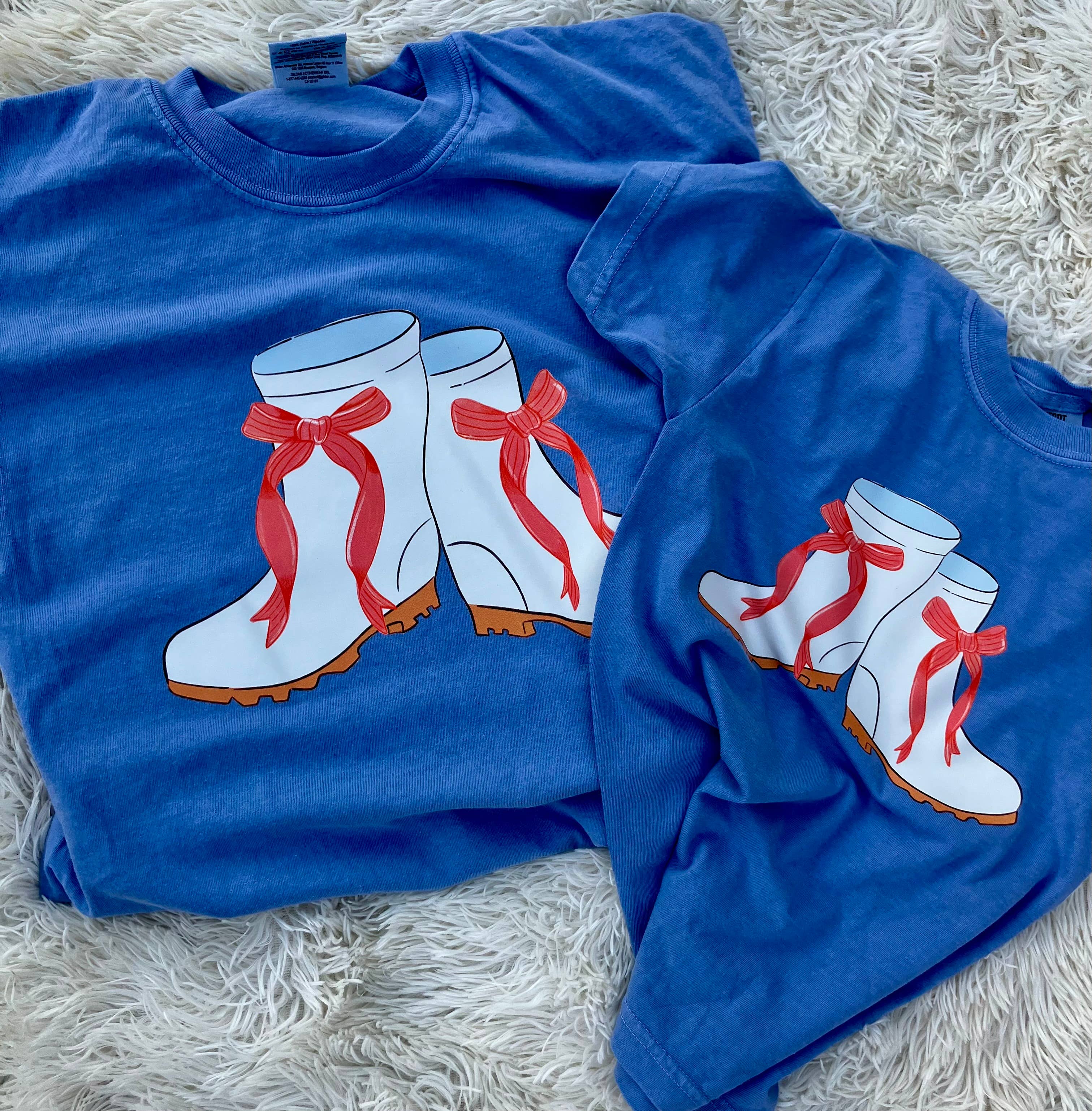 on the Bayou - Wholesale Screen Printed T-Shirt - Kids - Shrimp boots with bows shrimp t-shirt 6