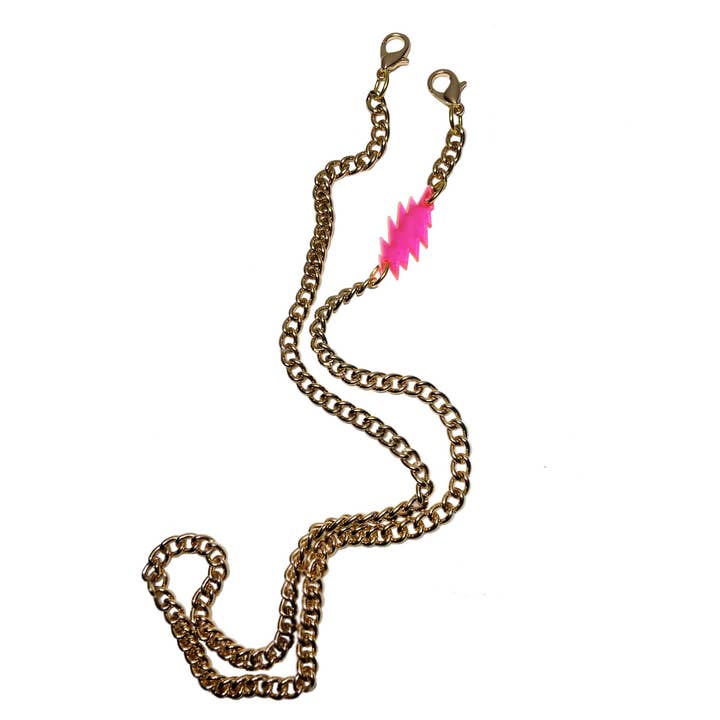 Neonpinke Bolt Maskenkette für den Großhandel von TRiXY STARR JEWELRY