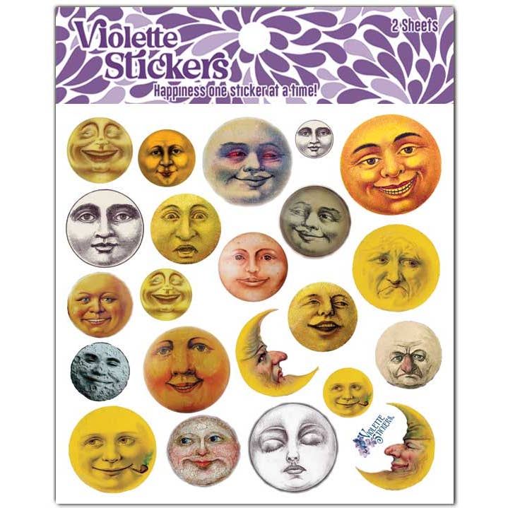 Violette Stickers - Wholesale Sticker - K101 Moon Face Stickers