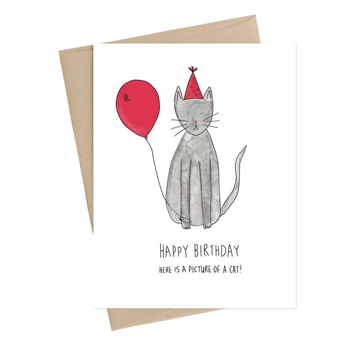 Little May Papery - Wholesale Birthday Card - Happy Birthday! Here's A Picture Of A Cat Card