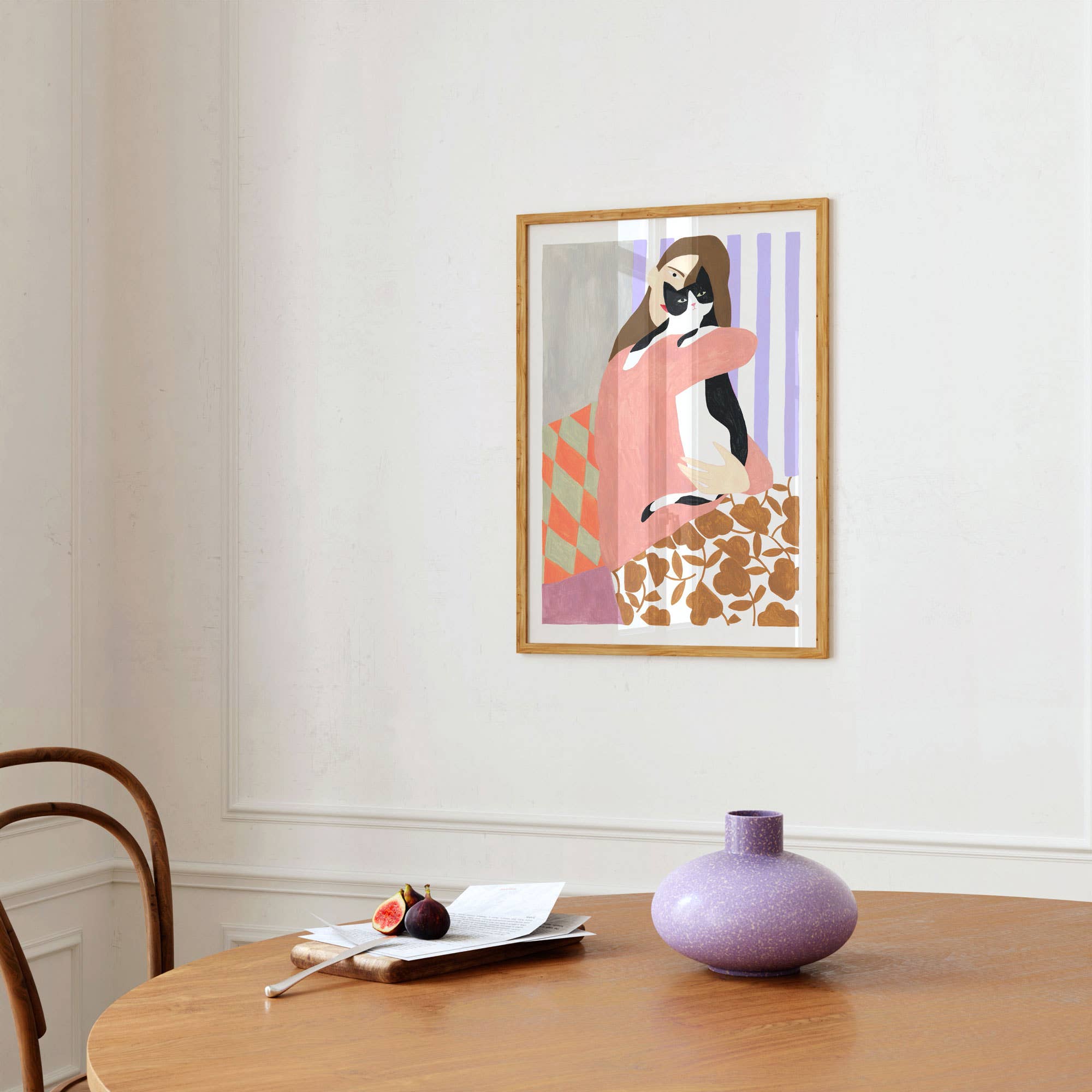 Depeapa - Venta al por mayor Ilustración - Illustration art print. Wall art home decor. Woman and cat1