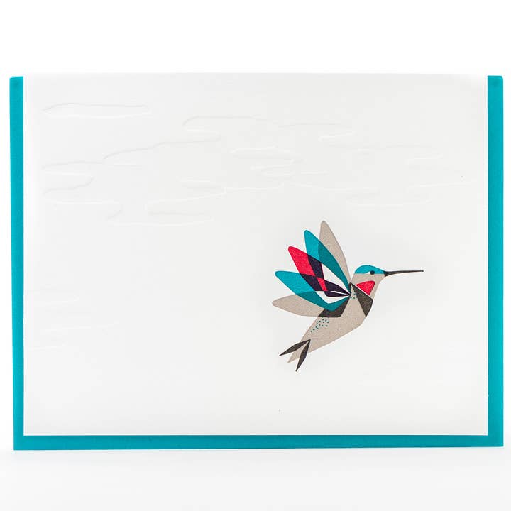 Hummingbird modernt kort för wholesale av Porchlight Press Letterpress