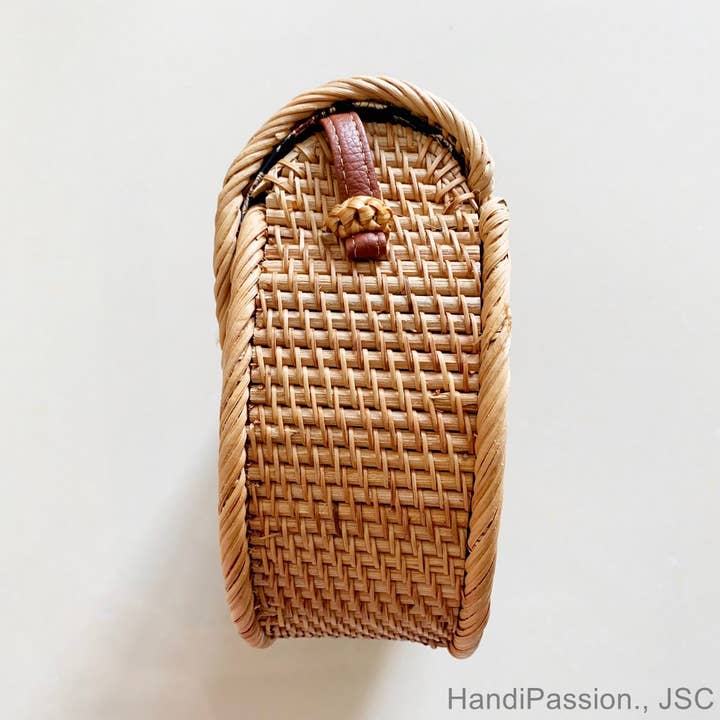 HandiPassion - Vietnamese Handicraft Manufacturer - Wholesale Crossbody bag – Women's - Crossbody Shoulder Rattan Woven Handbag Wicker Bag Women Bag2
