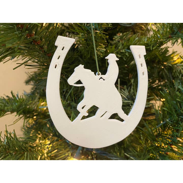 Ornamento Cowboy 101 - Acrilico (bianco) per la vendita all'ingrosso da parte di Economy Ornament