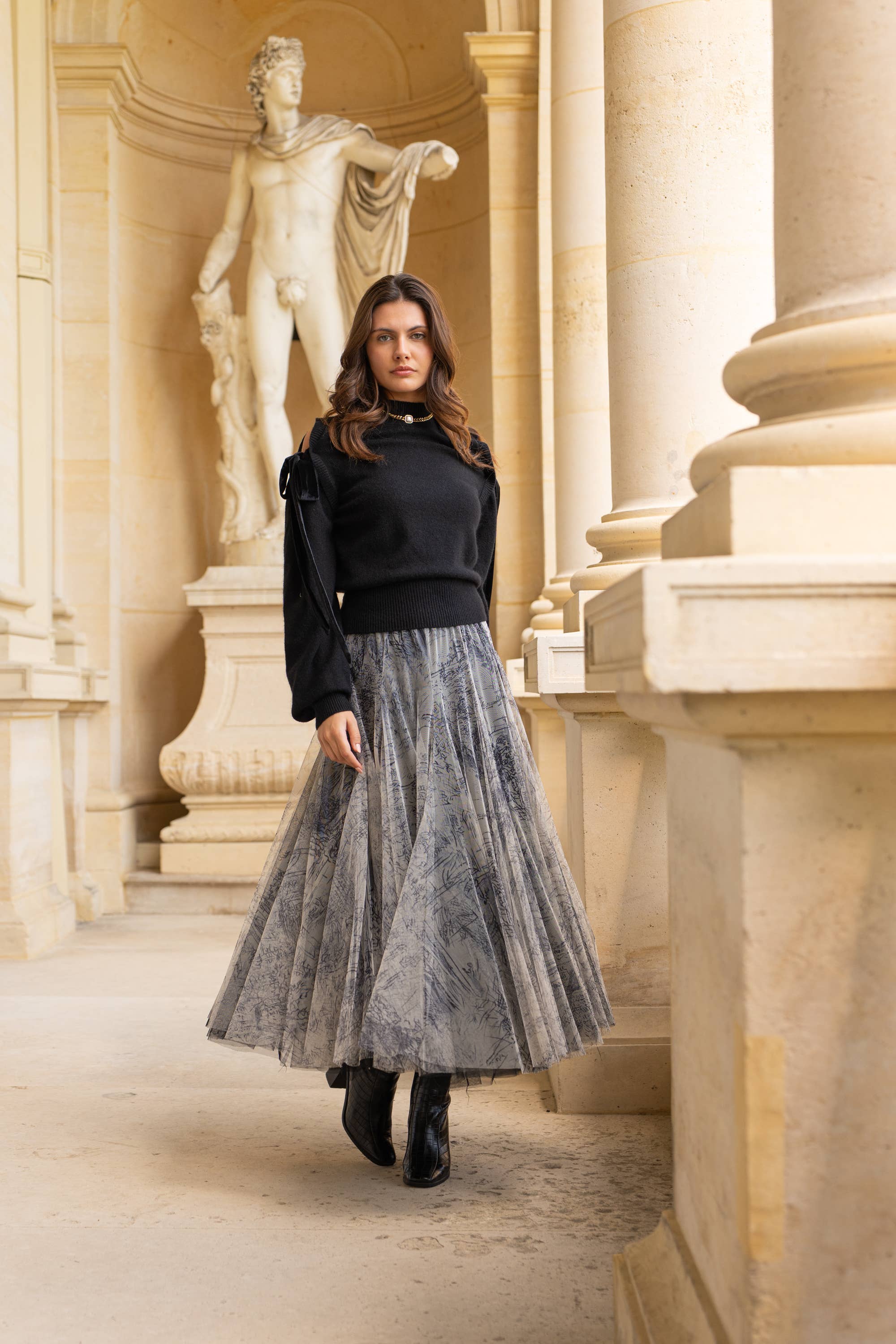 CHOKLATE PARIS - Wholesale Skirt - Women's - Amber skirt in toile de Jouy printed tulle - CK08202-114