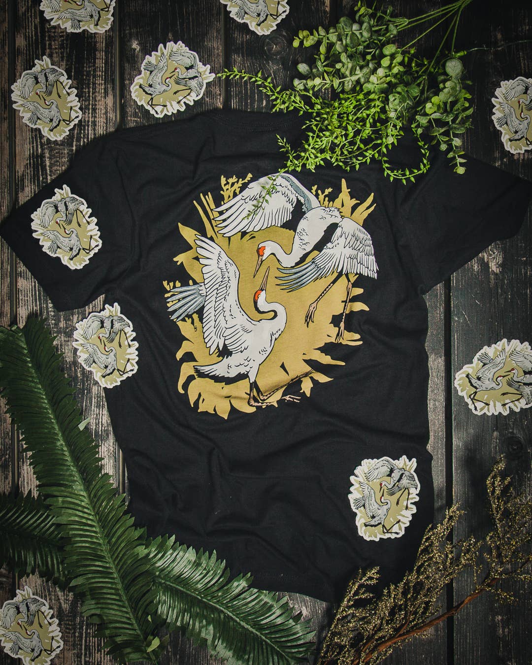 Freehand Goods - Wholesale Sticker - Dancing Cranes Sticker2