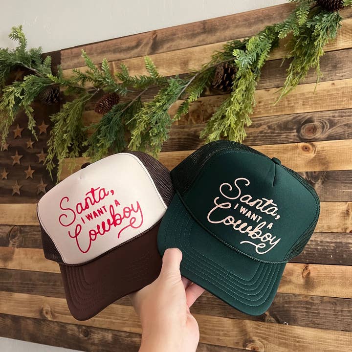 Wilder Made - Wholesale Trucker Hat - Women's - Santa, I Want A Cowboy Trucker Hat1