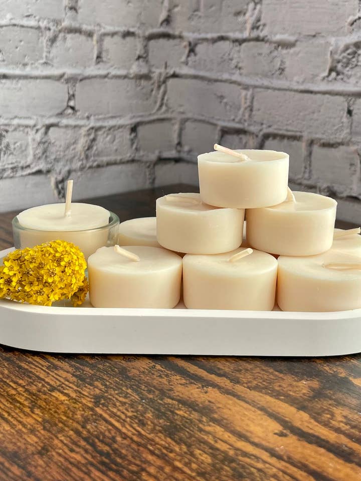Duftende rapsfrø voks tealights 10 stykker for engroshandel hos Duftwerke