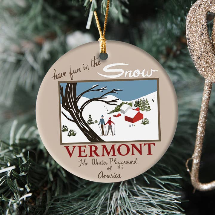 White Christmas Vermont Ornament, White Christmas Movie for wholesale by TMLECOM LTD