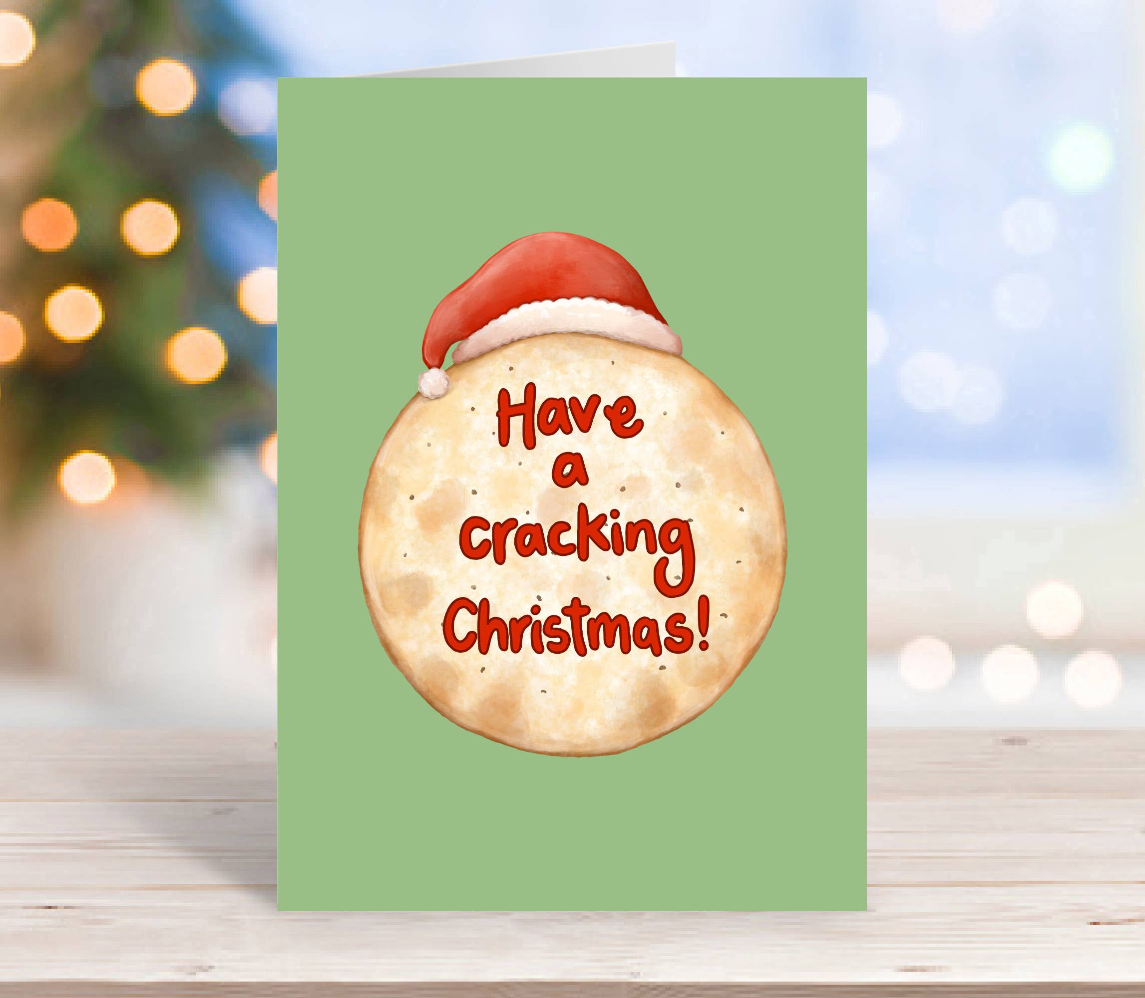 Katie Tinkler illustration - Wholesale Christmas card - Cracking Christmas - Funny Cheese Themed Modern Xmas Card