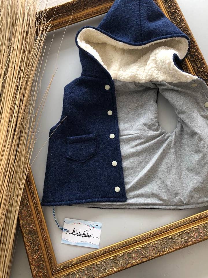 Colete "Strandläufer – Marinho" com capuz e forro por atacado de Küstenfieber®