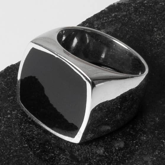 Crés-cere Rings - Wholesale Jewelry - Men's - Sydney Magna - 925 Sterling Silver Ring Black Onyx - Men0