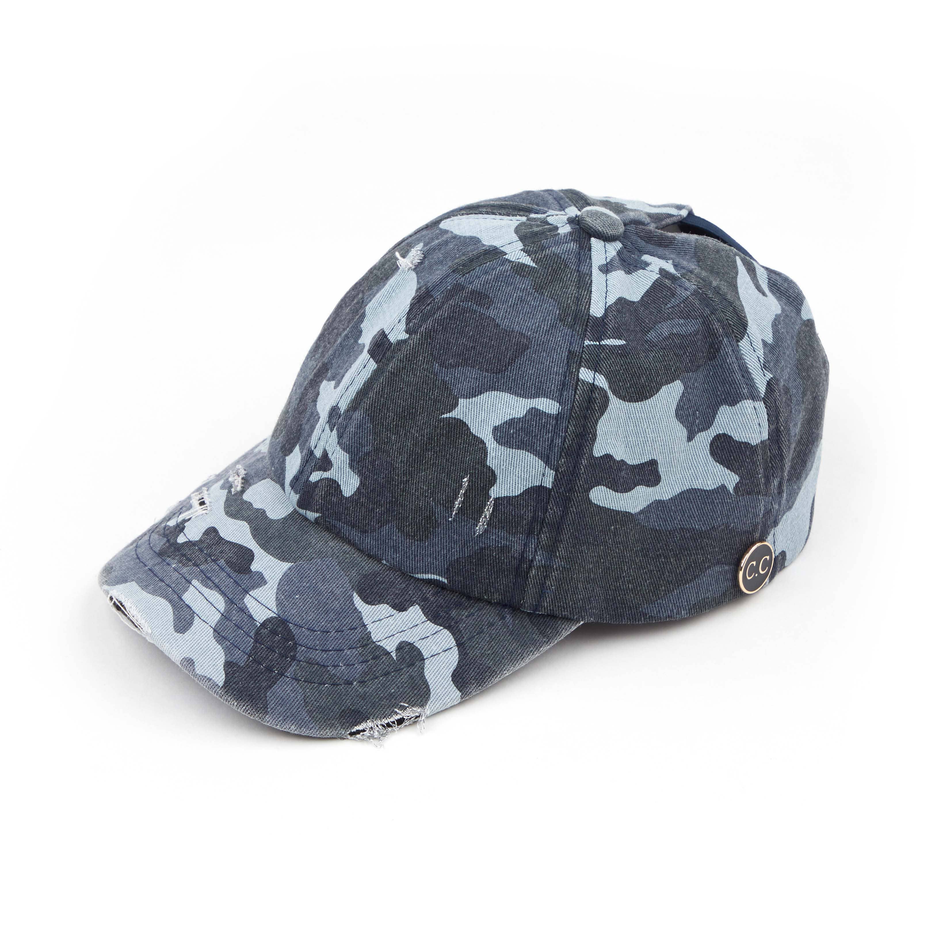 Hana - Wholesale Baseball Cap - Women's - C.C Washed Denim Criss-Cross Pony Cap7