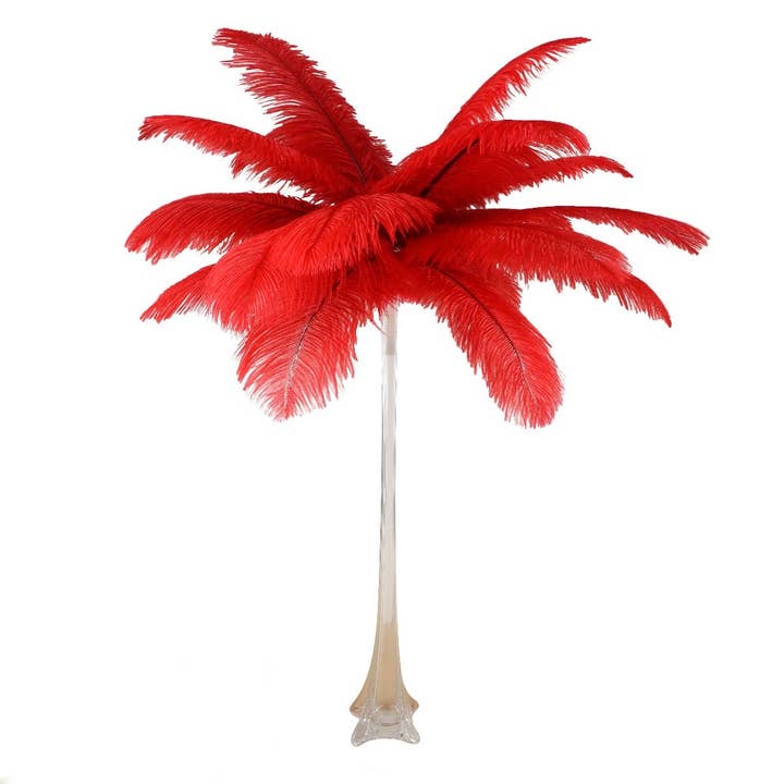 Eiffel Tower Centerpiece
Red Ostrich Feathers & Clear Vase for wholesale by Zucker Feather Products