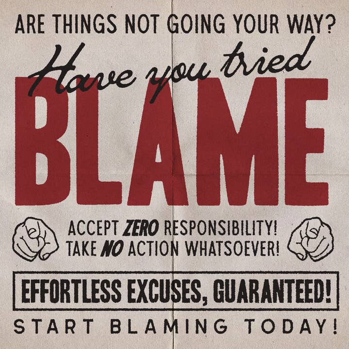 Imprimé « Blame » pour la vente par Real Fun, Wow!