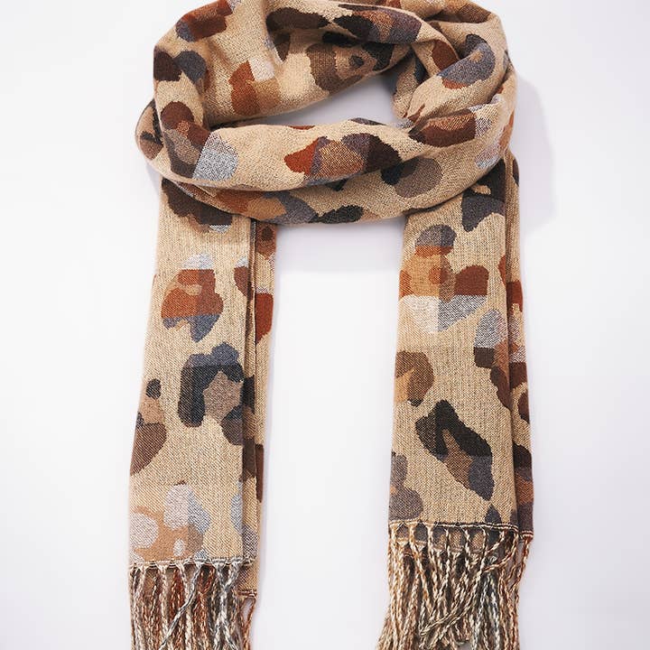 BYREN | ÉLINE L'ATELIER - Wholesale Scarf – Women's - Wool scarf with leopard pattern FL205DF6