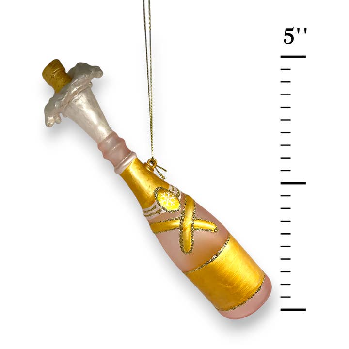 Noel Box - Wholesale Ornament - Champagne Bottle Glass Ornament – Holiday Celebration5