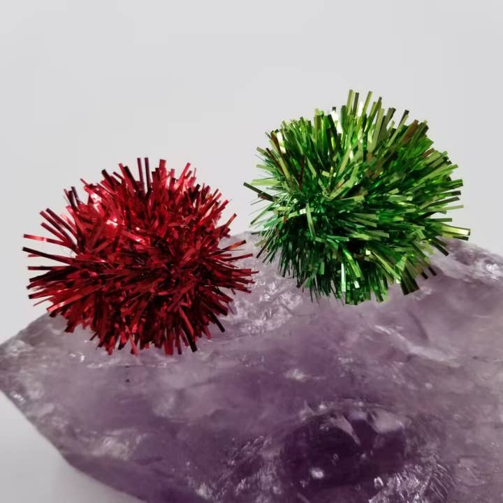 Christmas Party Pom Pom Studs Earrings for wholesale by magnolia jewelry