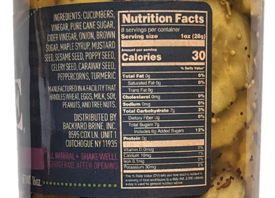 Backyard Brine – Großhandel Eingelegtes Gemüse – Alles - Brot- und Buttergurken, 16 oz1