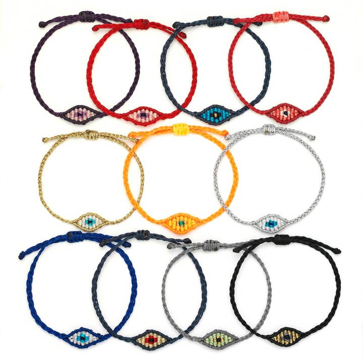 OIYA - Wholesale Woven/Braided Bracelet - Small Evil Eye Bracelet