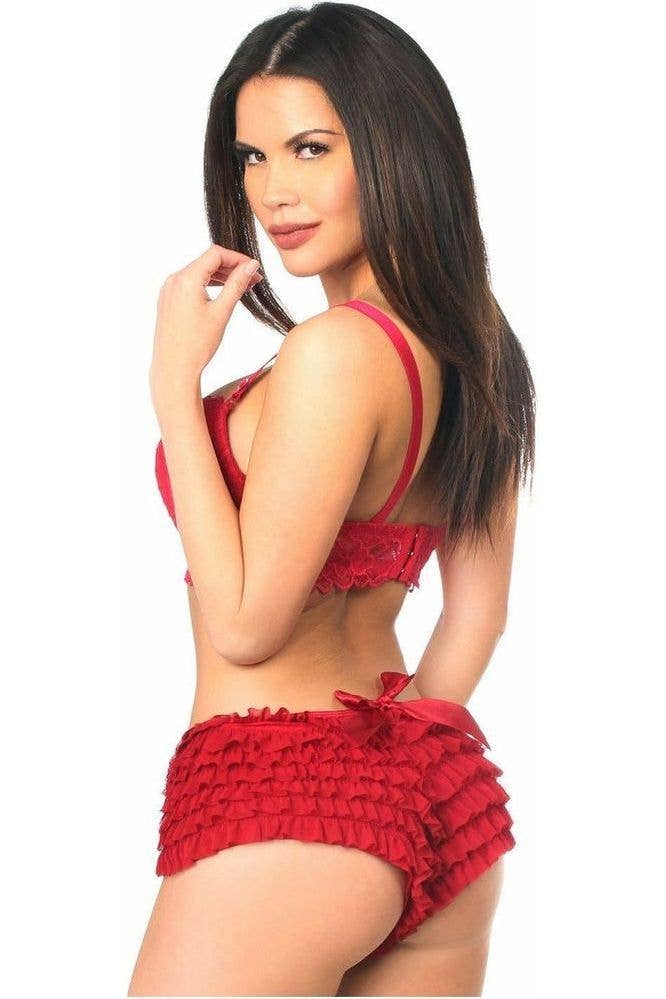 Daisy Corsets - Wholesale Underwear - Women's - Wine Ruffle Panty w/Bow0