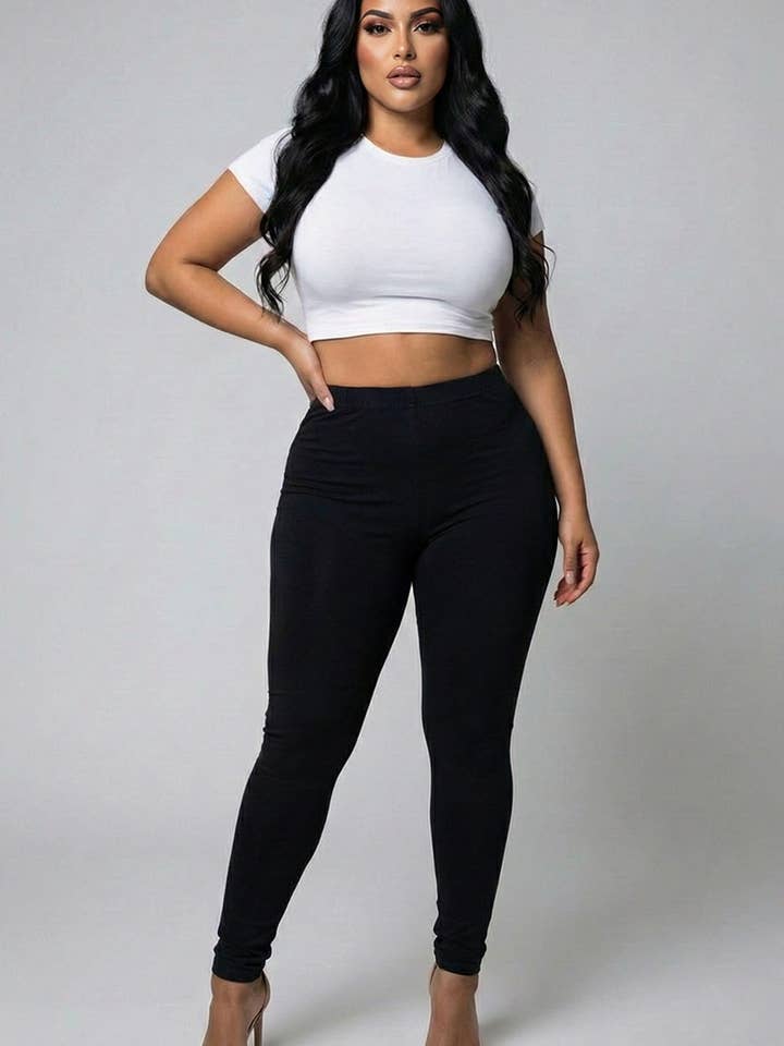 CAPELLA APPAREL - Wholesale Athletic/Lounge Leggings - Women's - Plus Basic Solid Leggings