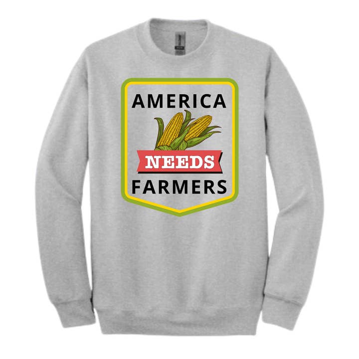 American Needs Farmers Crewneck for wholesale by Whiskey Bent Co.
