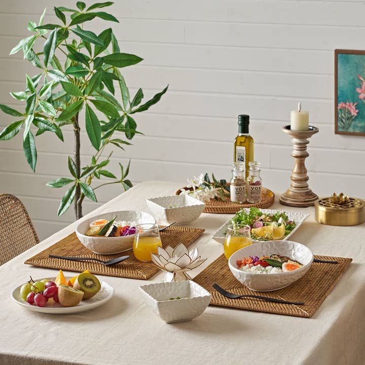 Bali Harvest – wholesale Placemat – Rectangular Rattan Placemat Wicker Charger Plate (Brown)3