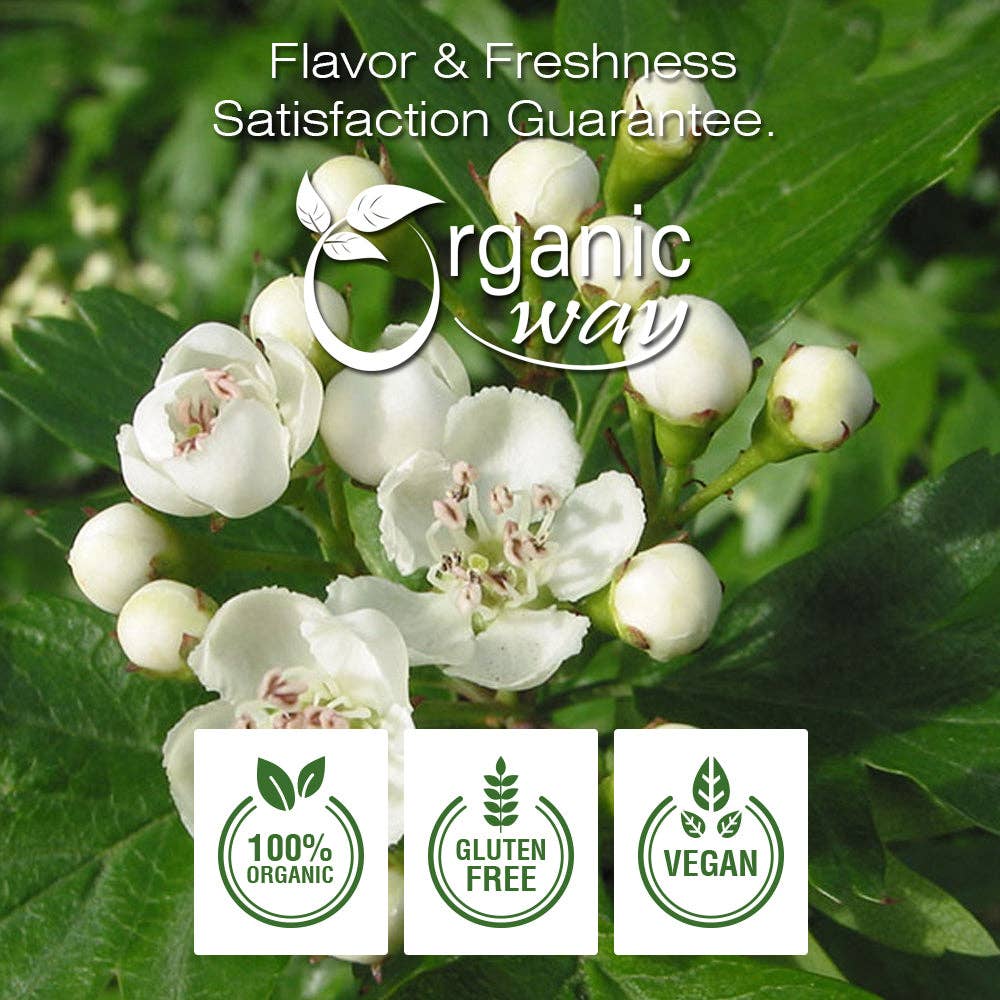 Organic Way LLC - Wholesale Loose Tea - Hawthorn Leaf and Flower Cut & Sifted (Crataegus monogyna) - Herbal Tea | European Wild-Harvest | USDA & Kosher Certified | Non GMO & Gluten Free | Origin - Albania3