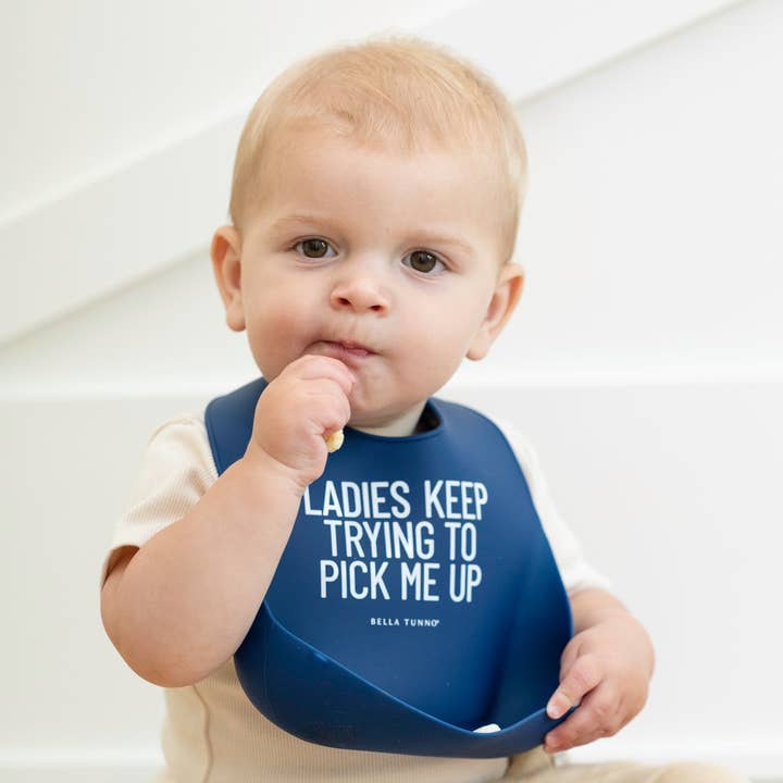 Blue Ladies Pick Me Up Wonder Bib for wholesale on Faire