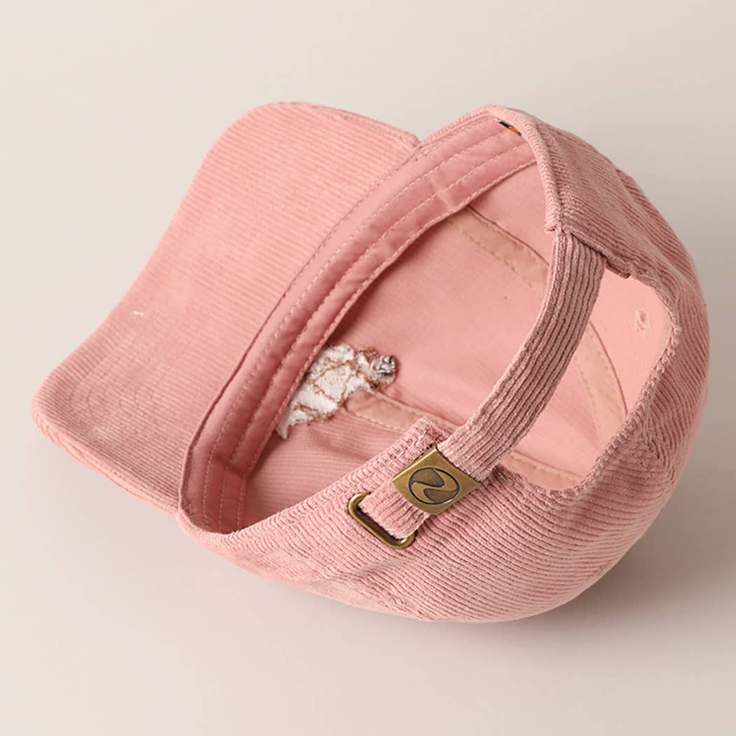 Fashion City – Boné de beisebol - Mulher por atacado – Boné de beisebol em veludo cotelê com bordado de Cavalier King3