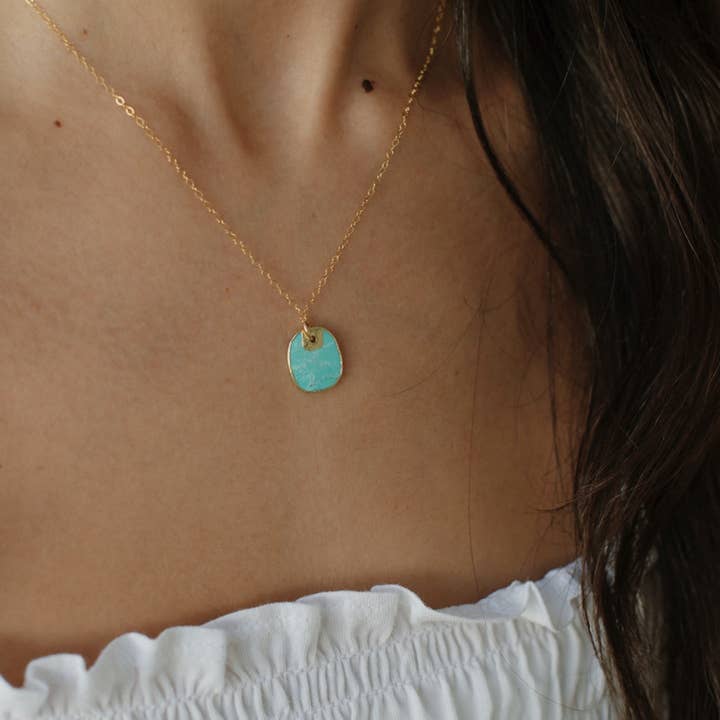 True by Kristy Jewelry - Wholesale Pendant/Charm Necklace - Free Spirit Turquoise Necklace Gold Filled