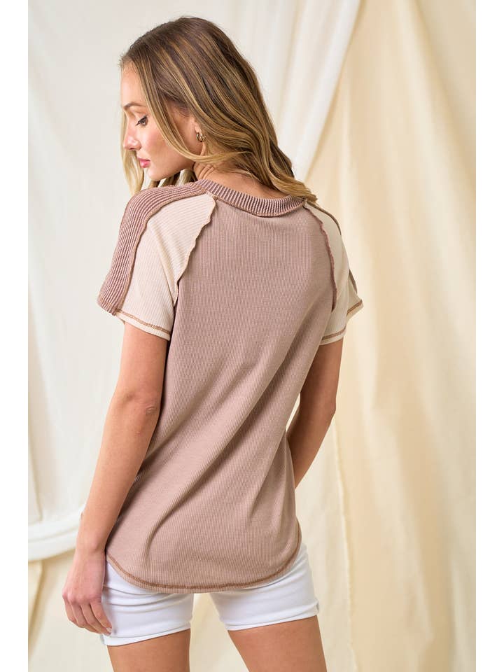 lovely melody - Wholesale Knit Top - Women's - LMT3878-Clarissas Color block top5