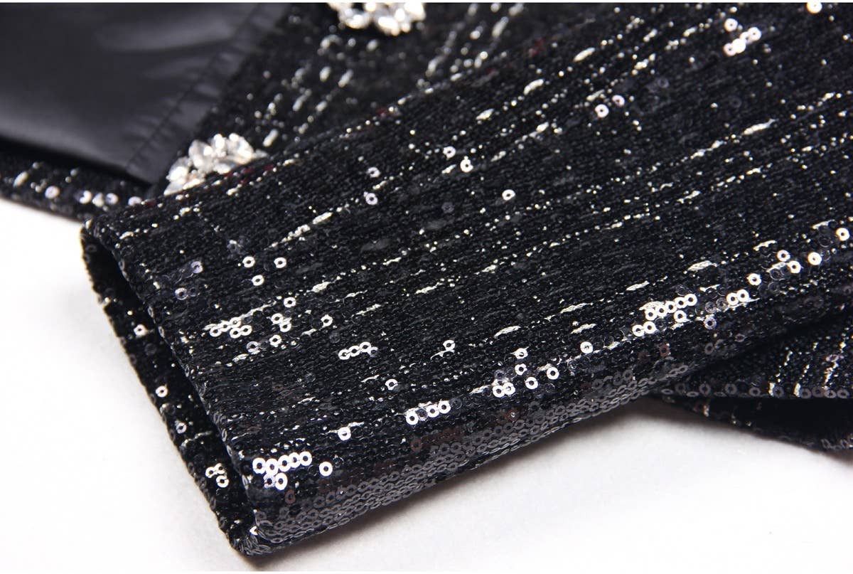 Productseeker - Wholesale Jas - Dames - JK065Y Chic jasje met pailletten en diamanten14