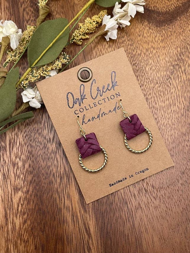 Lederband mit goldenem Hoop-Mini-Ohrring — 5 Farben für den Großhandel von Oak Creek Collection Handmade