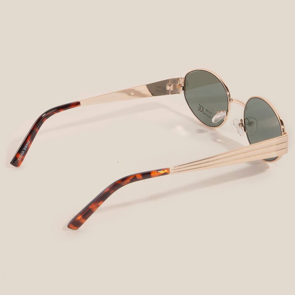 ASSORTED Oval Lens Metallic Frame Sunglasses Set for wholesale on Faire2