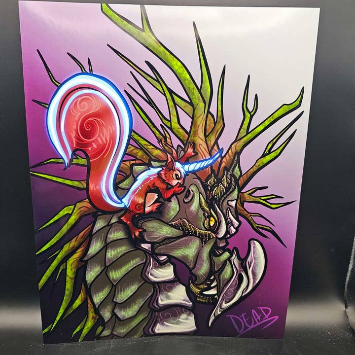 Ratatoskr and Nidhogg Art Print for wholesale by DeadOn Studios