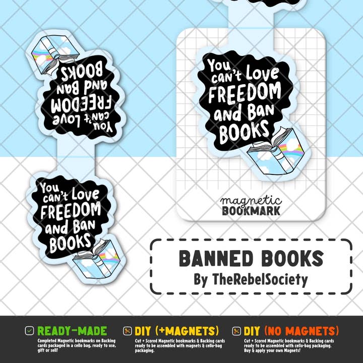 Banned Books | Magnetic Bookmark for wholesale by Stickiply