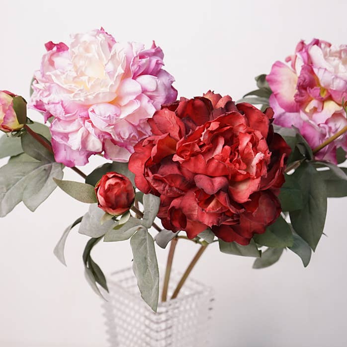 Sweet Home Deco – Großhandel Künstliche Blumen – 24'' Künstliche Pfingstrose mit getrocknetem Look, Frühlingspfingstrosen, langer Stiel5