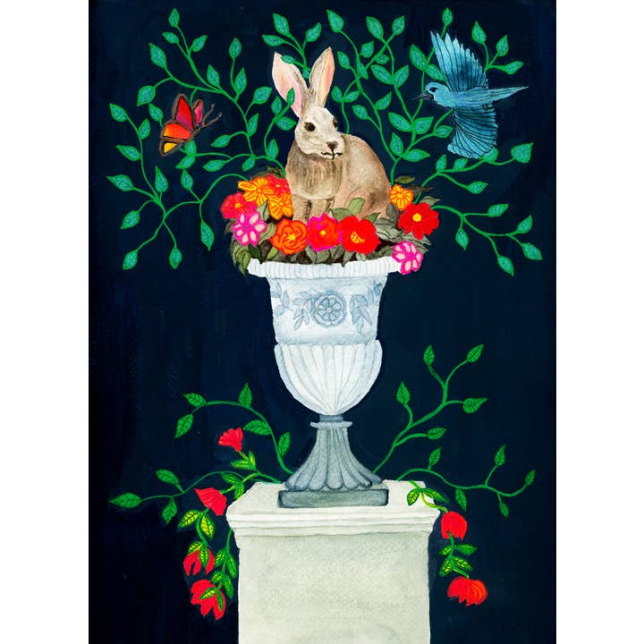 Jen Ray Studio - Wholesale Art Print - Rabbit Botanical Giclee Fine Art Print1