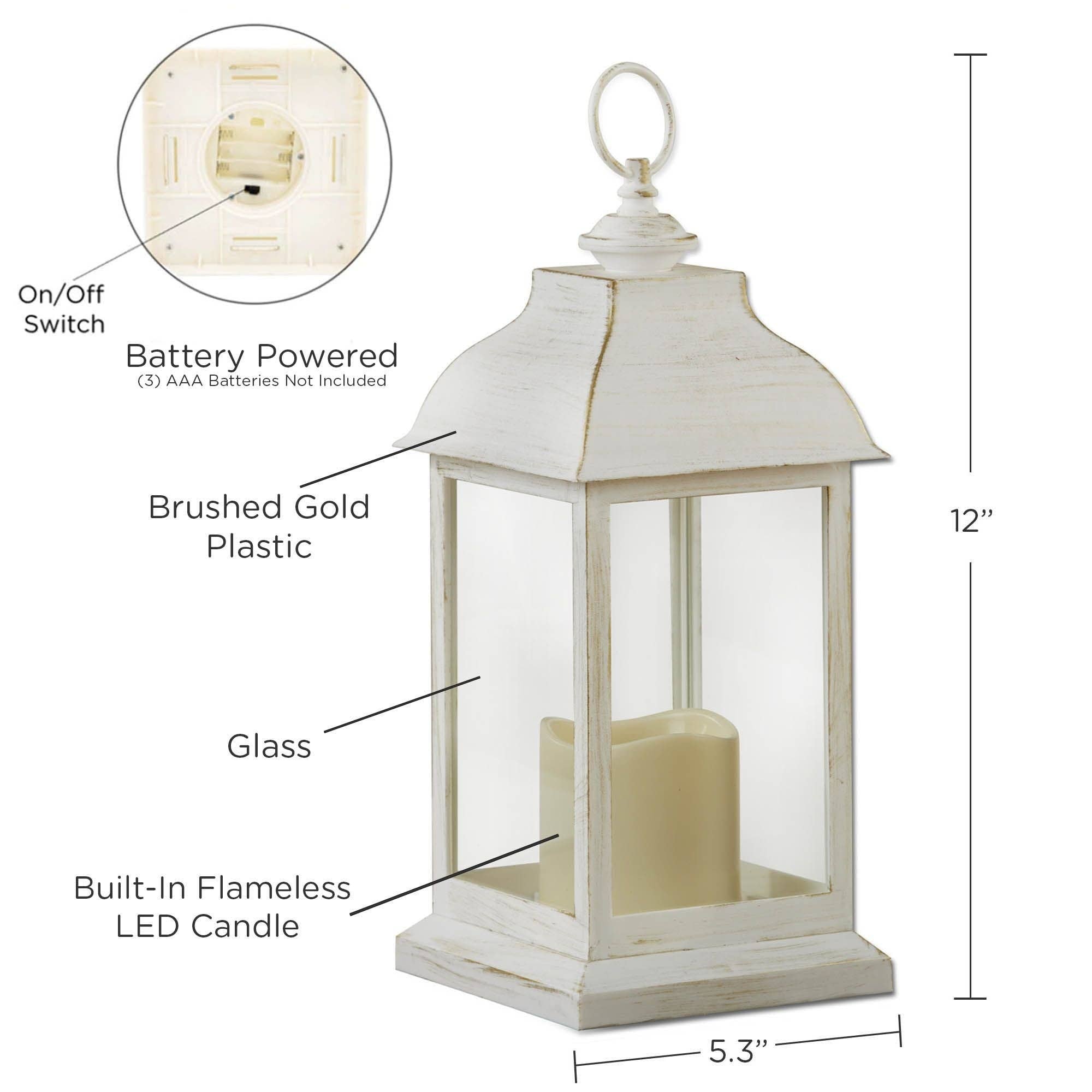 Kate Aspen – Großhandel Laterne – Kate Aspen Manchester LED Vintage Laterne in distressed Weiß5